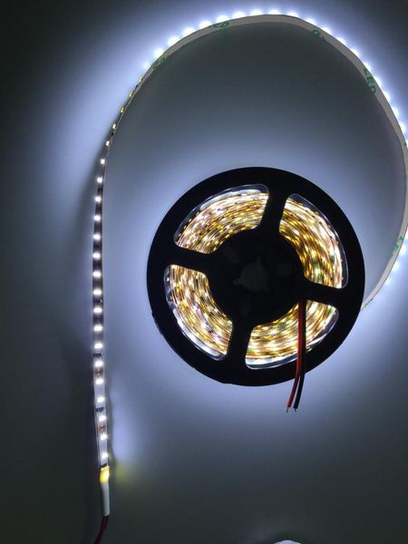 

white pcb 5mm width high brightness led strip 12v 120 leds/m warm strips