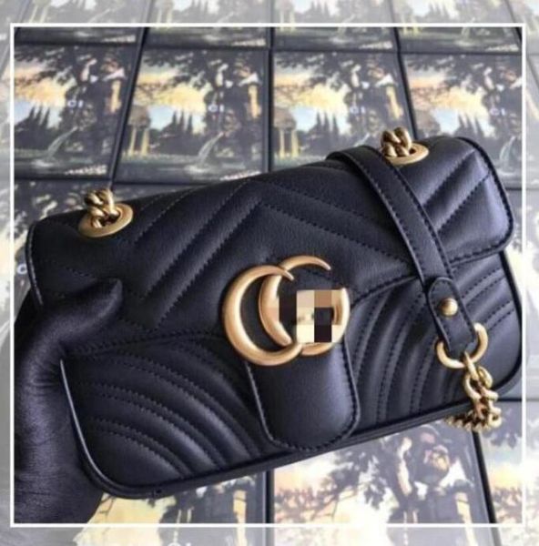 

988 gglvlouisvittonyslvutton bag luxury designer new style marmont shoulder bags women gold chain cross body p, Red;black