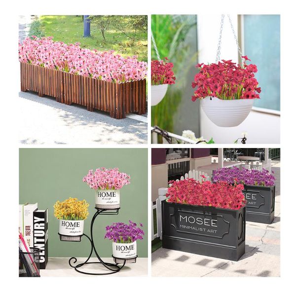 

decorative flowers & wreaths 5pcs artificial outdoor uv resistant fake no fade faux plants garden porch window box decorating wedding home d