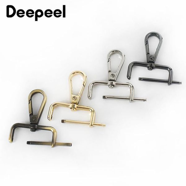 

bag parts & accessories 4pcs deepeel 32/38mm metal belt buckles removable screw lobster carbiner swivel trigger clips snap hook diy bags, Black