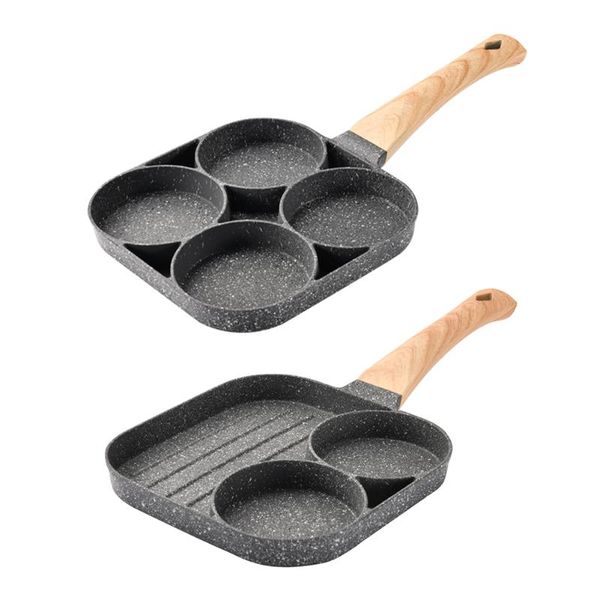 

pans frying pan omelet grill pancake steak non-stick egg ham pot bakelite four-holes breakfast maker cookware