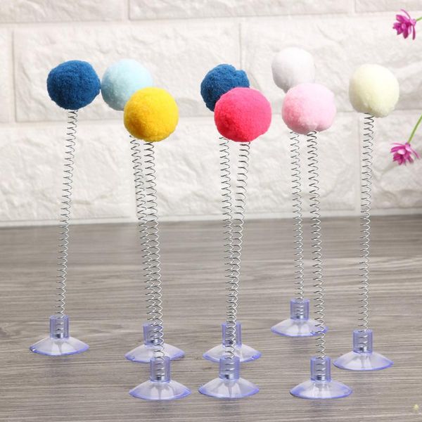 

cat toys 12pcs/set cute plush ball spring funny scratch interactive kitten playing training sucker pet supplies