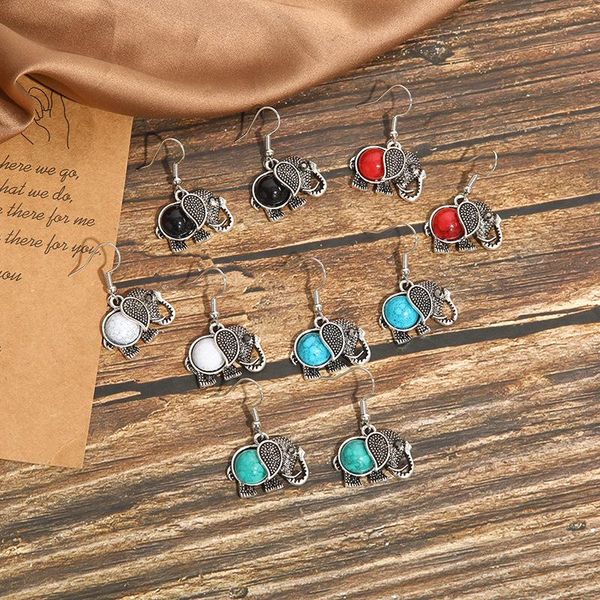 

dangle & chandelier bohemian style fashion simple turquoise university earrings retro folk classical jewelry, Silver