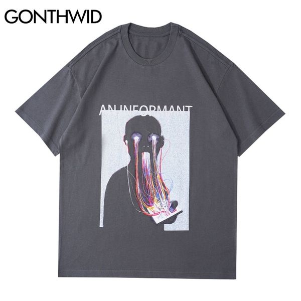 

t-shirts streetwear creative poster oversized tshirts punk rock gothic tees men fashion harajuku short sleeve 210602, White;black