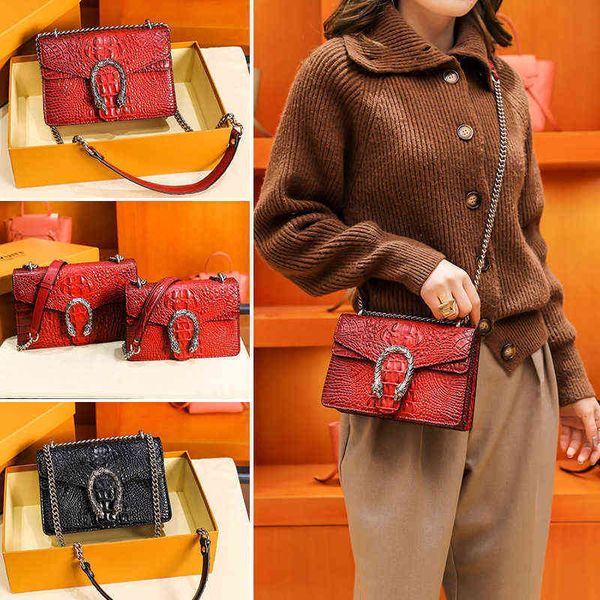 

2021 women's alligator single shoulder slung pu leather small square 0ba8