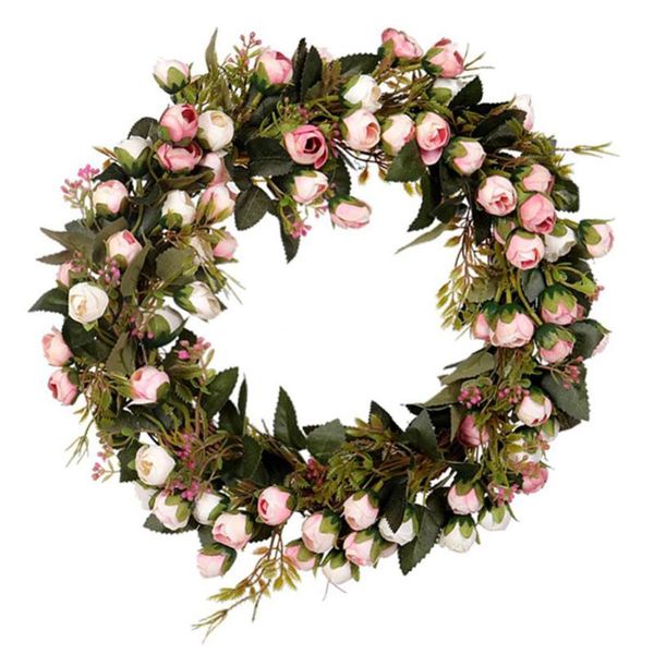 

decorative flowers & wreaths rustic handmade floral artificial simulation garland wreath for home door hanging wall window party decoration