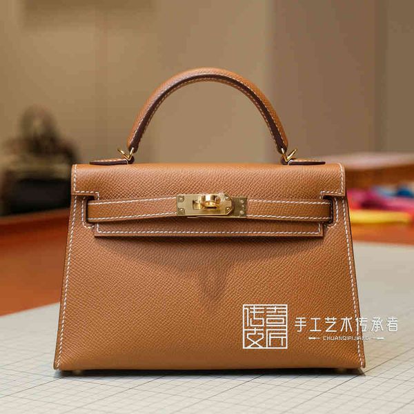 

designer handbags 2021 bag mini kellys 2nd generation epsom leather gold brown 19cm gold buckle single shoulder messenger bag bb