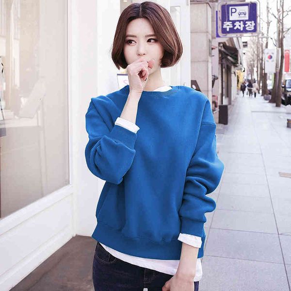 

knits basic cotton sweatshirts for women streetwear female spring autumn solid colour casual hoodie w5yl bd6z, White