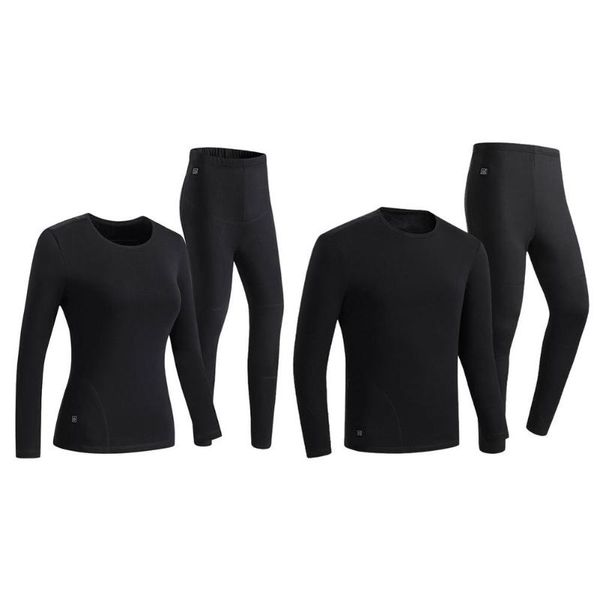

yoga outfit heating underwear set heated long johns with fleece lined for winter warming soft base layer thermals suit men and women