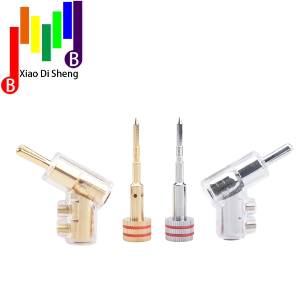 

smart power plugs 4pcs hi-end brass copper plated gold or rhodium gun-type audio video speaker adapter 6mm banana connector plug jack