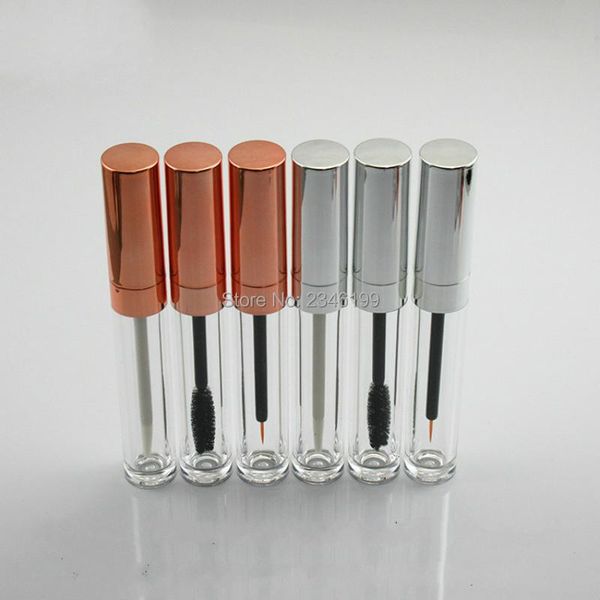 

storage bottles & jars empty eyeliner tube 6ml sliver mascara container transparent lip gloss rose gold cover 50pcs