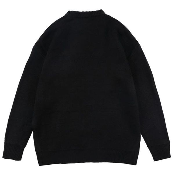 

men's sweaters heart casual bear couples sweater 2021 autumn flocking o-neck loose pullover fashion long sleeve knitted, White;black