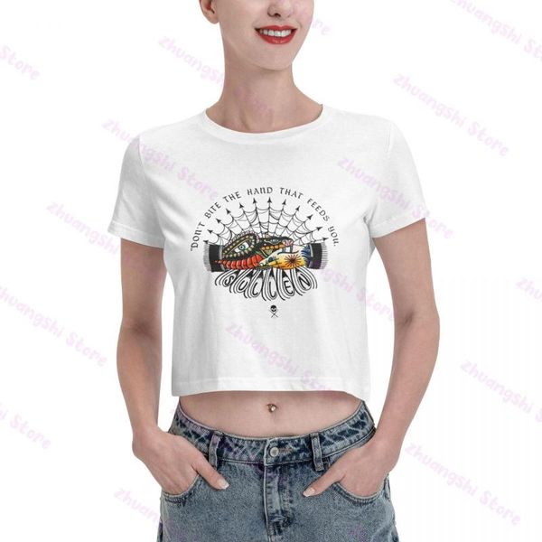 

women's t-shirt fashion don't bite the hand that feeds you nine-cent, White