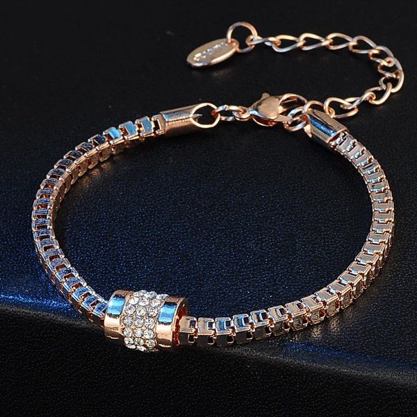 

link, chain women's jewelry fashion simple zircon bracelet women europe and america rose gold, Black
