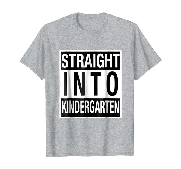 

straight into kindergarten - funny tshirt for 1st day, White;black