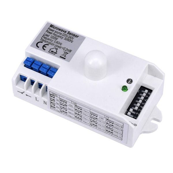 

smart home control dc 12v-24v 5.8ghz 360Â° microwave motion sensor body induction switch for led light