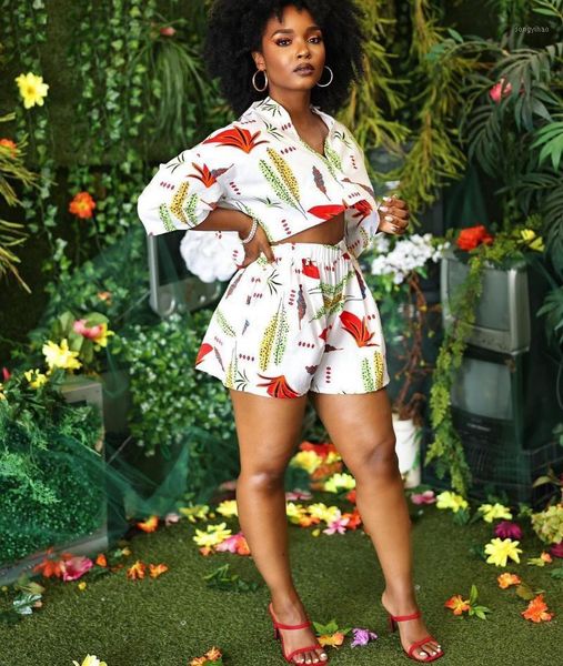 

women's tracksuits 2021 design 2 pcs women set print v-neck short and shorts summer beach outfits, Gray