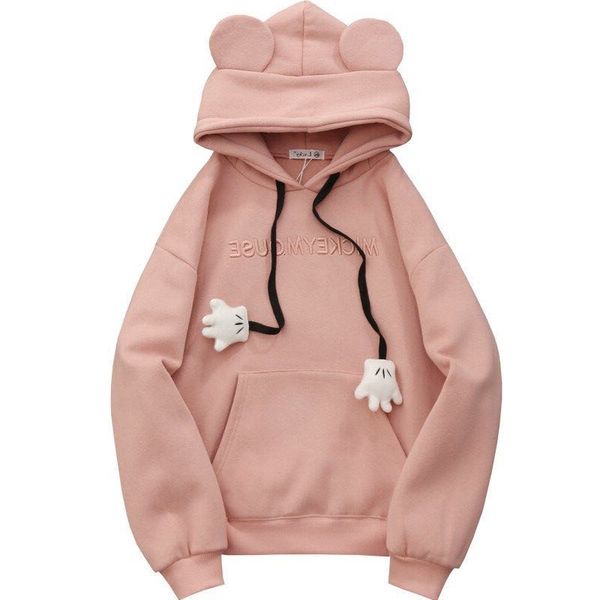 

women's hoodies & sweatshirts oversized kawaii clothes cartoon bear ears pullover winter korean casual loose harajuku women 4e, Black