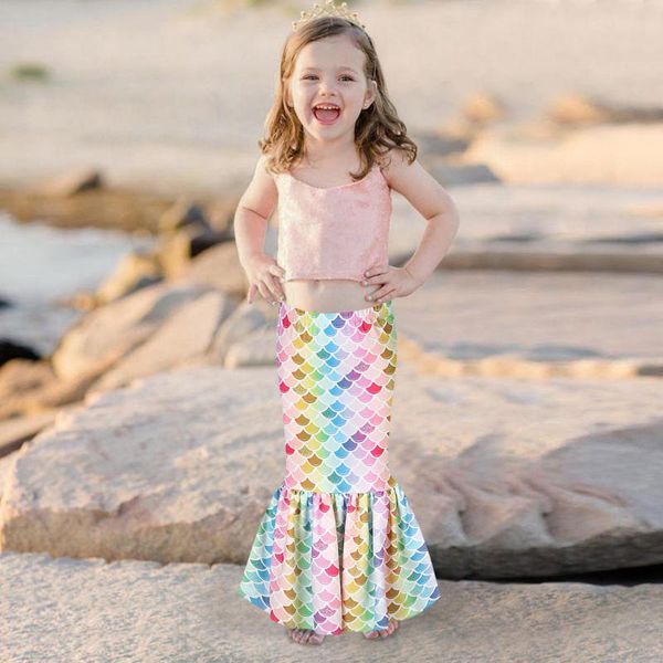 

summer fashion baby kids girls skirt teen 3d print sequin colorful princess party children clothes #221 skirts, Blue