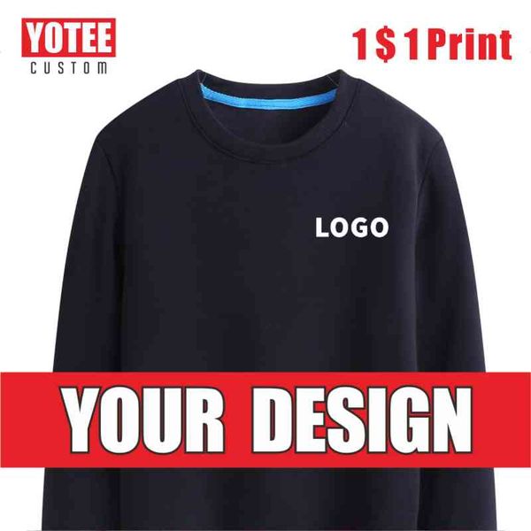 

yotee autumn winter thick trend round neck custom sports men and women casual sweatshirt, Black