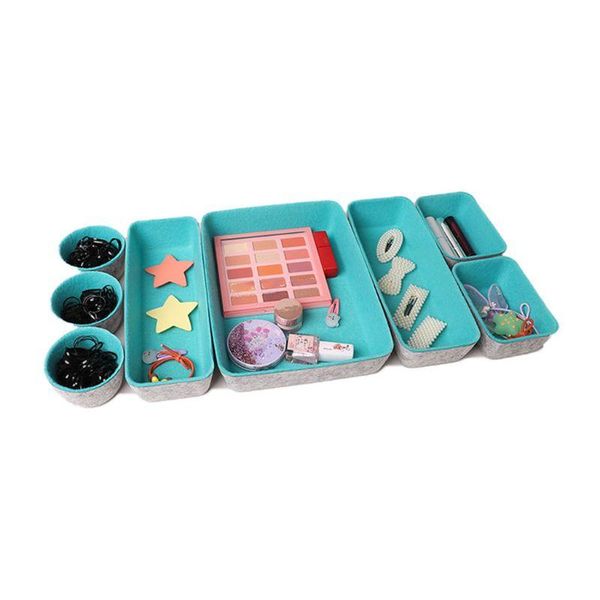 

in 1 felt office drawer organizer trays drawers organizers bins dividers case k9fa storage boxes &