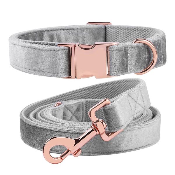 

dog collars & leashes unique style paws velvet cat collar grey adjustable and leash set