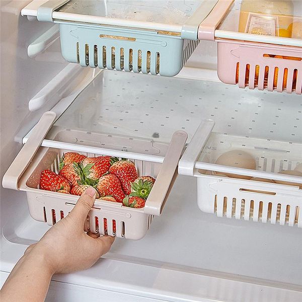 

hanging baskets imixlot refrigerator separator layer multi-purpose finishing storage rack drawer shelf retractable kitchen pulling