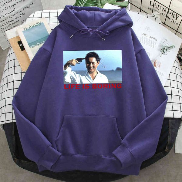 

life is wiring - men's hoodie, men's sportswear with funny prints and pockets, retro style, loose, hip-hop style, Black