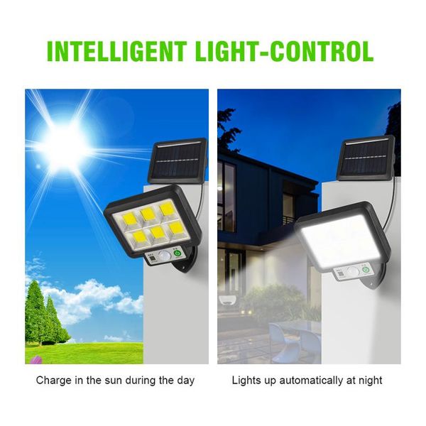 

solar lamps split 56led induction wall light 72cob indoor outdoor garden garage courtyard sensor street