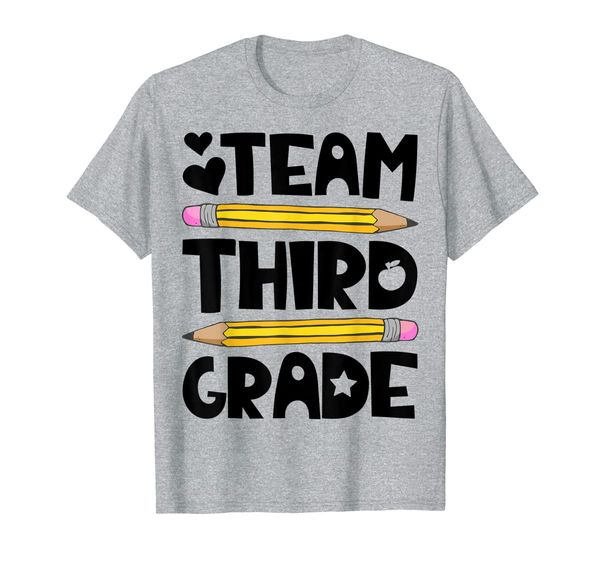 

team third grade funny 3rd back to school teacher student t-shirt, White;black