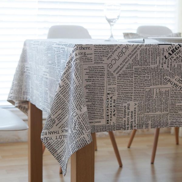 

cotton linen print english spaper vintage style tablecloth cover table deco cloth 1220j