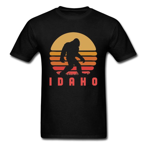 

ccccsportbigfoot idaho state sasquatch game t shirt hawaii sunset vintage tshirts for men fashion print new fitness cotton tee, Black;yellow