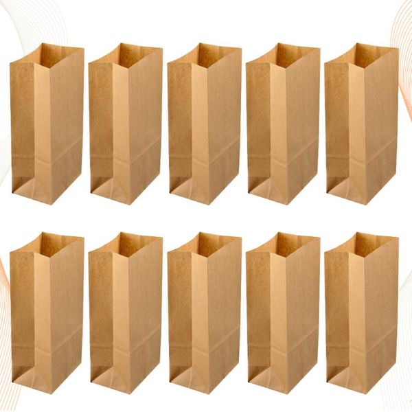 

gift wrap 100pcs kraft paper bags breakfast square bottom candy baking dessert party packaging bread