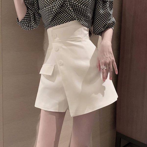 

kawaii summer casual women skirts high waist slimming a line i with belt mini short for, Black
