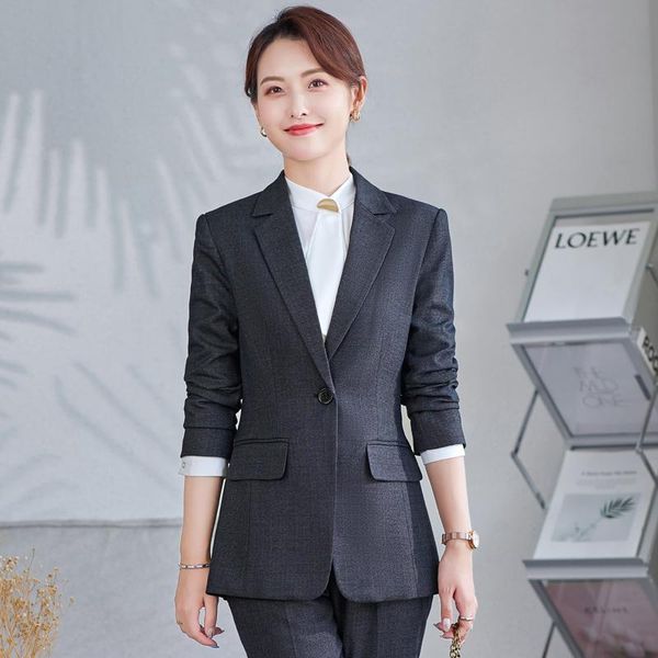 

women's suits & blazers 2021 women coat fashion oversize basic slim grey jacket ol styles fall winter for business work blaser outwear, White;black