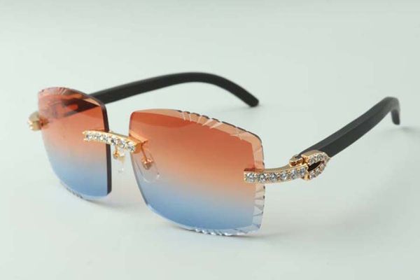 

2021 designers xl diamonds sunglasses 3524022, cutting lens natural black wooden glasses, size: 58-18-135mm, White;black