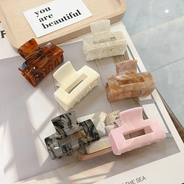 

woman simply acrylic hair claws girls fashion geometry hair accessories hairpins lady hair clips ornaments headwear, Slivery;golden