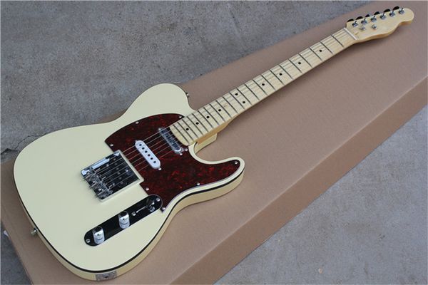 

custom shop usa american deluxe trans white tl electric guitar dot fingerboard inlay wine red turtle pickguard & body binding