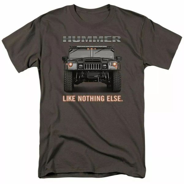 

hummer like nothing else t shirt mens licensed auto truck tee charcoal, White;black