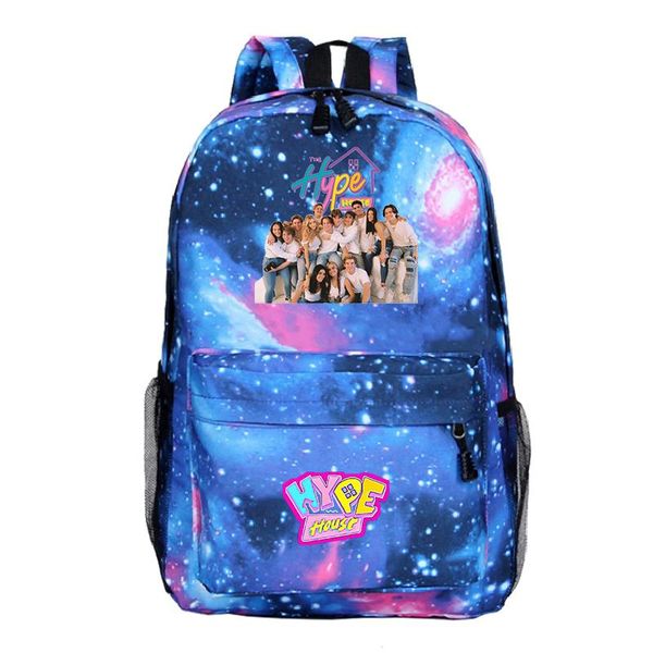 

backpack the hype house printing nylon boys girls school bag 90s rucksack travel teens student's mochilas