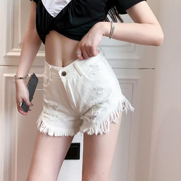 

women's jeans high waist short pants loose women shorts summer solid female straight large size casual wide leg trousers streetwear, Blue