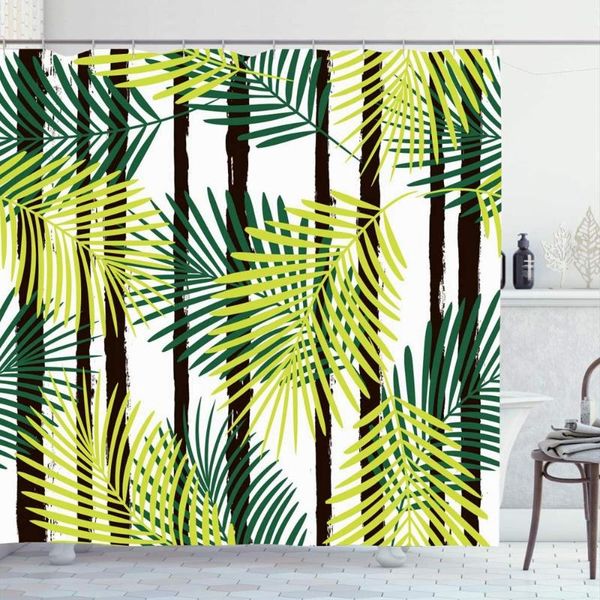 

shower curtains curtain set with hooks 60x72 tree leaf cool striped tropical pattern nature branch palm modern botanical paint jungle