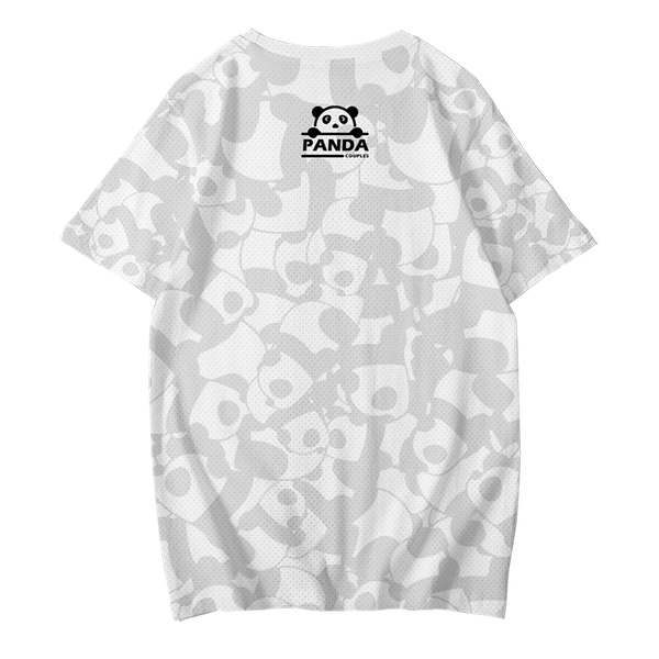

purple bear pattern men's fashion t-shirt summer loose short-sleeved t-shirt men's casual street style mesh sports t-shirt, White;black
