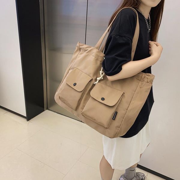 

evening bags string open for women nylon fabric shoulder bag reusable shopping casual tote female handbag wholesale drop