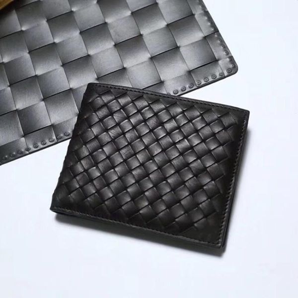 

wallets 2021 luxury big brand b imported cow tire cowhide woven men's wallet solid color plaid leather short two-fold, Red;black