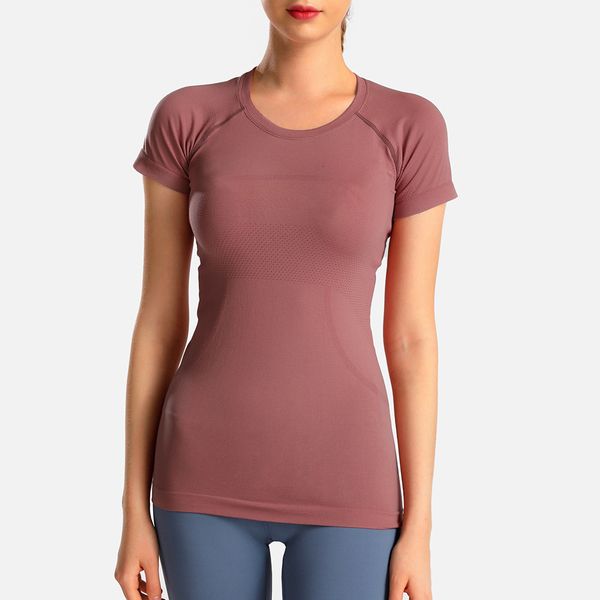 

tracksuits luxury yoga wearlulu 2.0 women's short sleeve t-shirt seamls swiftly tech sports breathable fitns yoga suit, Gray