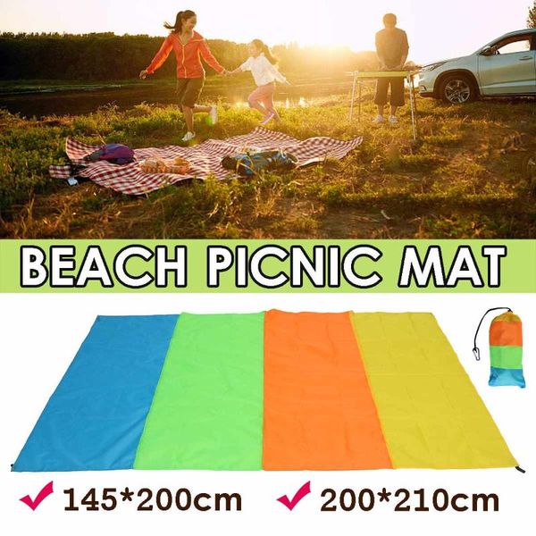 

waterproof outdoor picnic camping mat foldable sand proof beach with storage pouch blanket 145*200cm 200*210cm pads