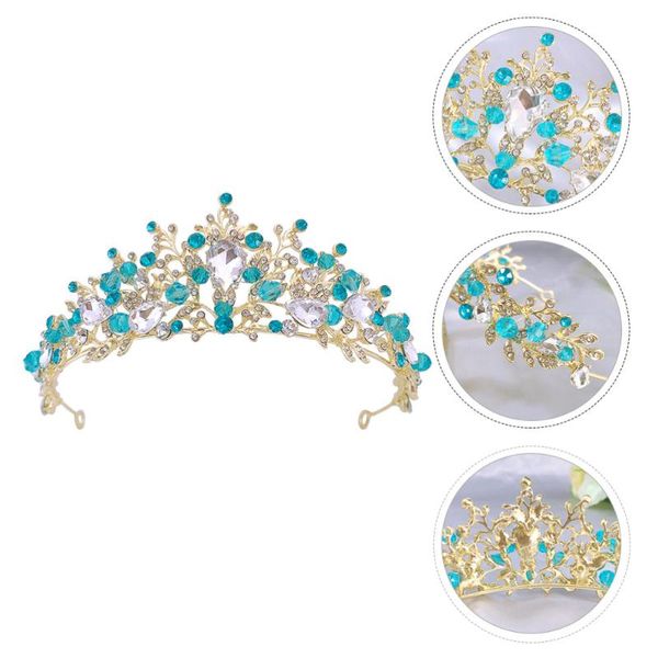 

party favor 1pc girl crown headband headpiece headdress hair decoration (blue)