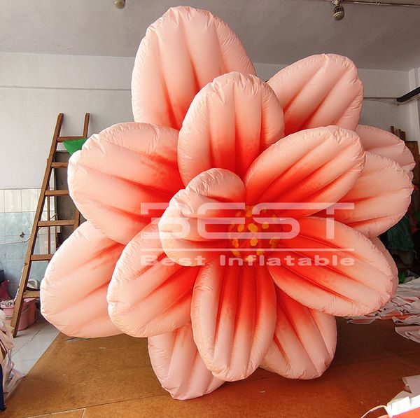 Sahne Şişme Asılı Çiçek Balon Işık Ile Şişme Tavan Gül Custom