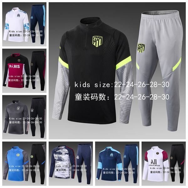 

2122 marseille paris soccer jacket football tracksuits real madrid maillot foot inter cuisance barcelone algeria kids survetement chandal tr, Gray